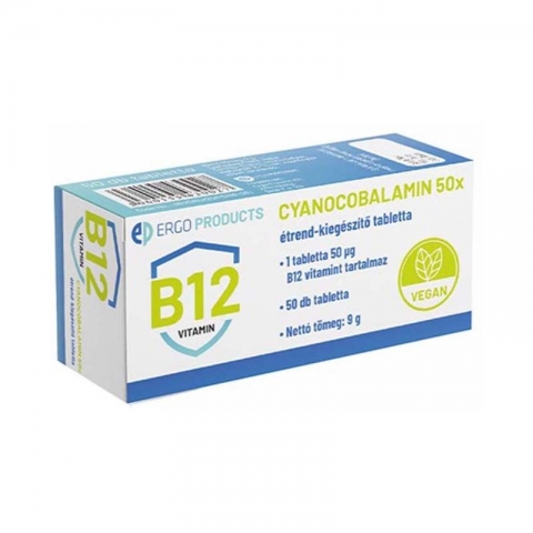 Cyanocobalamin B12-vitamin tabletta 50x
