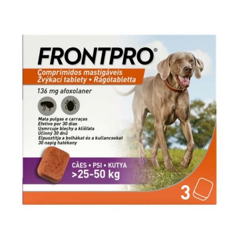 Frontpro 136 mg rágótabletta kutyáknak 25-50 kg 3x