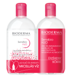 BIODERMA Sensibio H2O arc és sminklemosó DUO 2x500ml