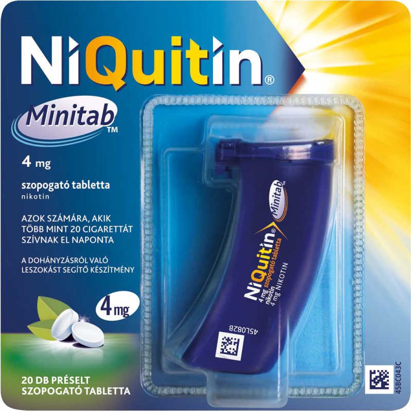 NiQuitin Minitab 4mg prĂŠselt szopogatĂł tabletta 20x